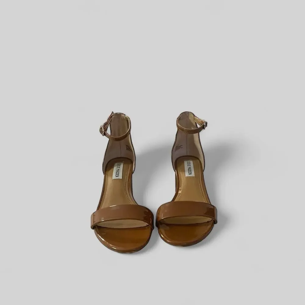 Steve Madden Irenee Cognac Patent Sandals | Size 7 - Picture 2 of 6